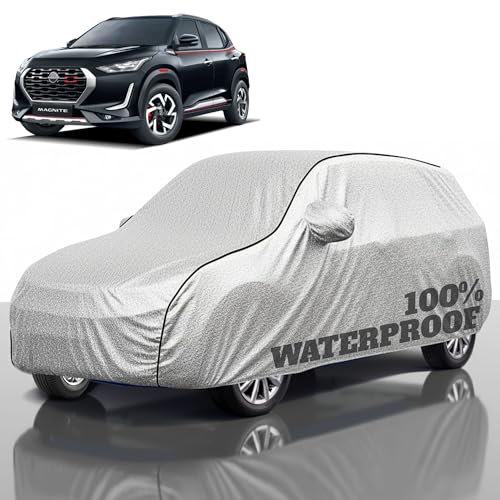 Image of Premium Polyester Car Cover Magnite All-Weather Protection from Rain, Dust & Sun | UV Resistant Fabric | Full Body Secure Fit for Outdoor & Indoor Parking Silver