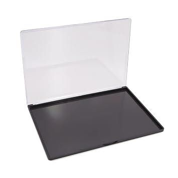 Magnetic Makeup Palette with Clear Top, Empty Eyeshadow Pan Dispensing Storage Box with 40Pcs Adhesive Metal Stickers for DIY Cosmetics Blush PowderXL Large - 9.25"x6.57"