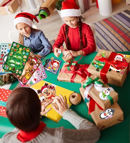 Christmas Stickers,Stocking Stuffers for Kids,Make-a-face Stickers for Kids - image 4