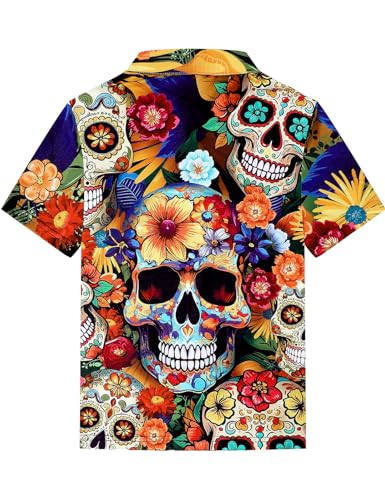 Roseelf Boys Día De Los Muertos Polo Shirt Kids Girls Day Of Dead Sugar Skull Flower Graphic Mexican Cinco De Mayo Fiesta Golf Short Sleeve Clothes thumb #1