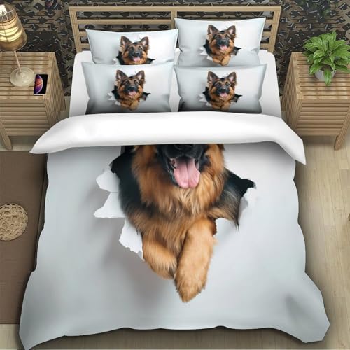 Parure de lit Berger Allemand 200x200cm avec housse de couette microfibre