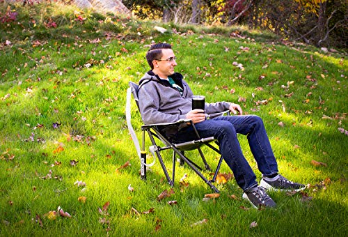 Gci Outdoor Kickback Rocker Portable Rocking Chair & Outdoor Camping Chair, Polyester, Heathered Indigo #TOP1