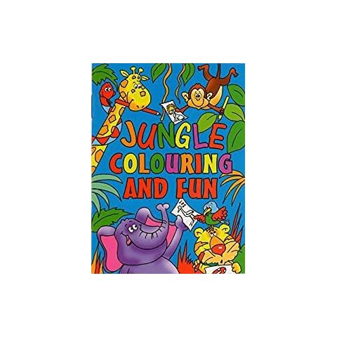 WF Graham 12 x Mini Jungle Colouring Activity Books Boys Girls A6 Party Bag Fillers Cover