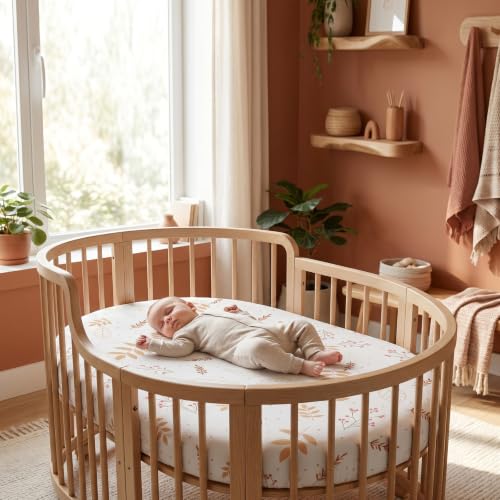 Image of Baby Bassinet Sheets for Baby Boy Girls,4-Pack Fitted Bassinet Sheets Set Compatible with Halo Bassinest Swivel Sleeper,Baby Delight,Angelbliss,32 inchX16 inch (African Forests)
