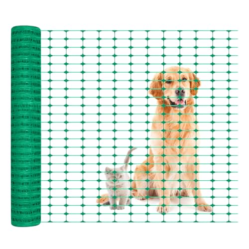 SUBTLETY Valla de seguridad de plástico de 50 ㎡, malla de alambre flexible, valla de seguridad enrollada, para jardín, piscina, rancho (1 x 50 m, verde)