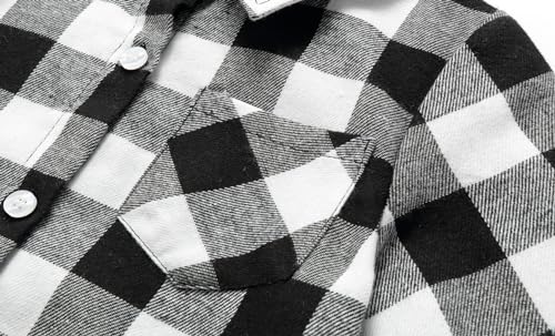 Mud Kingdom Boys Flannel Plaid Shirt with Hood Button Front Long Sleeve Casual Tops4