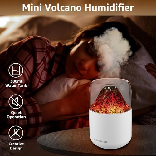 Image of Volcano Flame Humidifier & Diffuser | LED Atmosphere Light, Aromatherapy Oil Diffuser | Noiseless & Safe with Auto Power Off for Home /Office