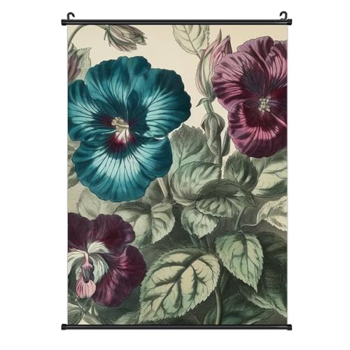 Peinture à trois fleurs poster pour décoration murale de bureau et salon cosy