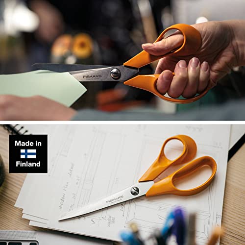 Fiskars 1000815 General Purpose Scissors, Total Length: 21 Cm, Quality Steel/Synthetic Material, Classic, One, Orange #TOP3