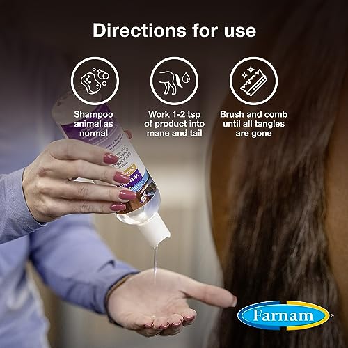Farnam Vetrolin Concentrated Instant Horse Detangler and Conditioner for Mane and Tail, Use on Horses or Dogs, Removes Tangles and Adds Volume, 12 Oz. - Image 5