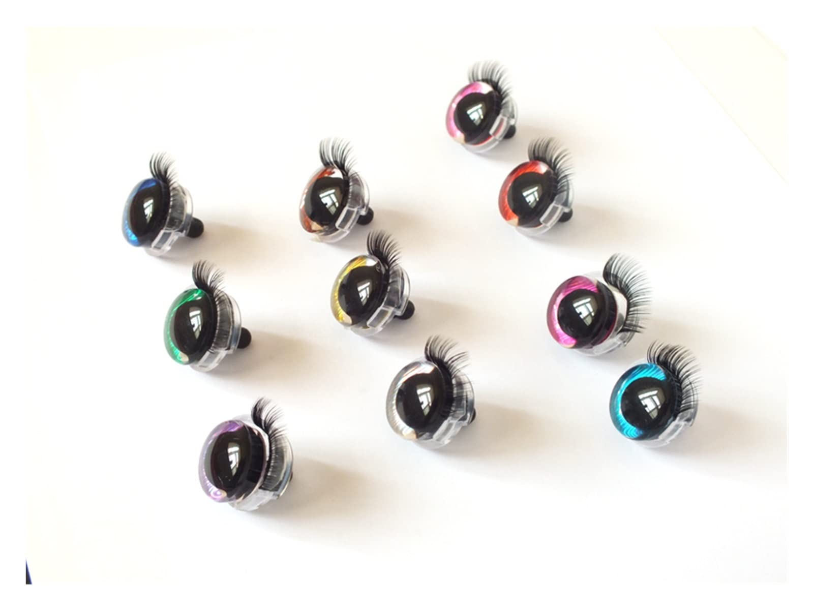 20 Yeux De Sécurité Pailletés Pour Peluches Crochet – 12-20 Mm, 10 Couleurs Vives, Fixation Solide