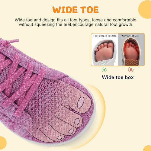 Image of JOINFREE Toddler Shoes Girls Boys Wide Barefoot Shoes Minimalist Walking Sneakers Zero Drop Slip on Tennis Shoe Breathable Naturally Flexible