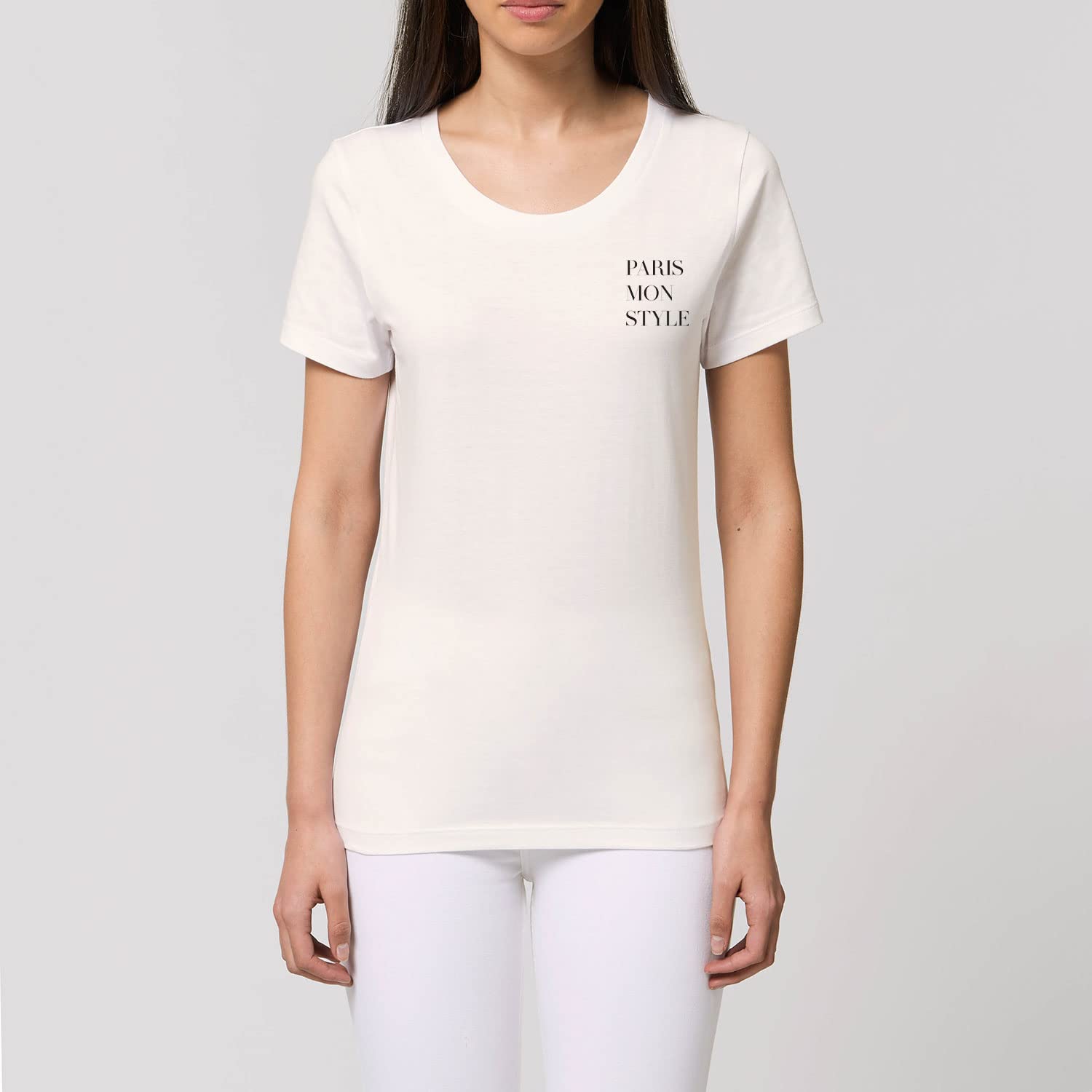 Damski T-Shirt Expresser - Paryż - Sportowy styl Street-Style Basic T-Shirt z bawełny organicznej na wiosnę i lato, biały (Vintage White), XL