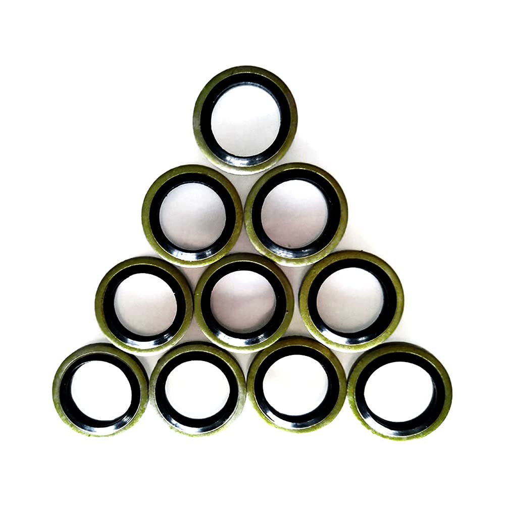 joints de joint en caoutchouc, Joint de bouchon de vidange d'huile en caoutchouc métallique, rondelle collée, bague d'étanchéité combinée, M48 2 pièces(M36)