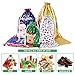 Amosfun 30pcs Christmas Drawstring Bags Party Favors Wrapping Bags Upgraded Christmas for Presents Party Favors 4 Sizes Assortment