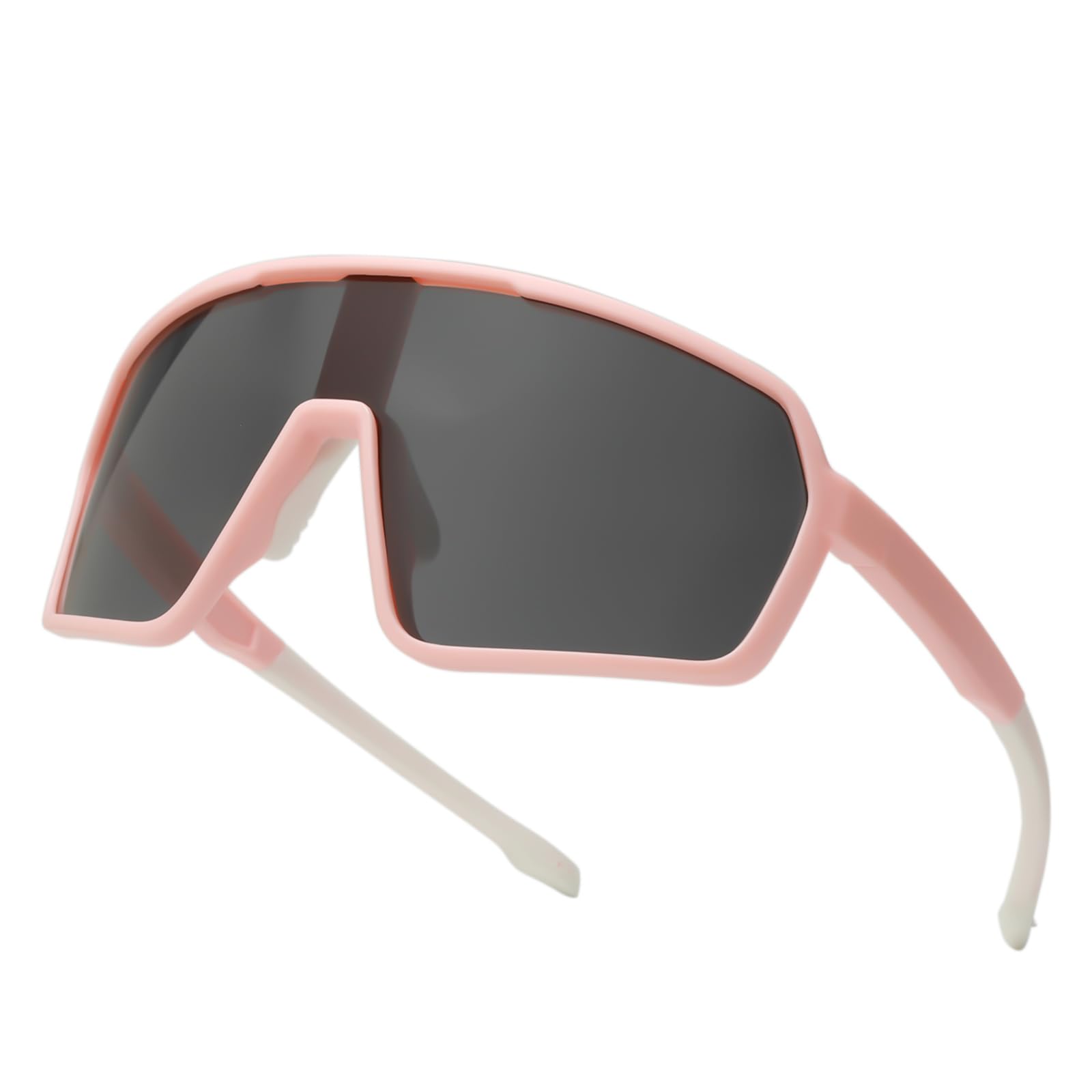 LJCZKA Sports Sunglasses for Women Men Oversized Square Frame Eyewear for Cycling Running Driving with UV400 Protection
