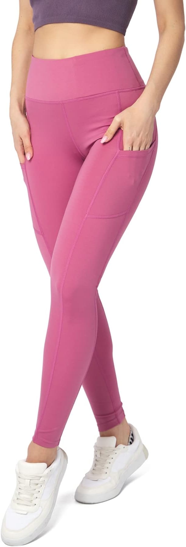 FUTURO FASHIONLadies Sport Leggings with Pockets I Slim Push-up Stretchy Workout Gym Leggings I Tummy Control High Waisted Yoga Gym Pants I Women Activewear Sport Leggings I Size 8-18 UK