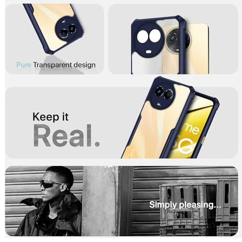 Image of Pikkme Realme 11 / 11X 5G / Narzo 60X 5G Back Cover | Crystal Clear Transparent Back | Ultra Hybrid | Full Camera Protection | Raised Edge | Bumper Back Case (Blue)