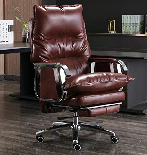 Silla de oficina ejecutiva ergonómica, silla de escritorio de respaldo alto con soporte lumbar, función giratoria, reposabrazos abatibles, diseñada para usuarios grandes y altos