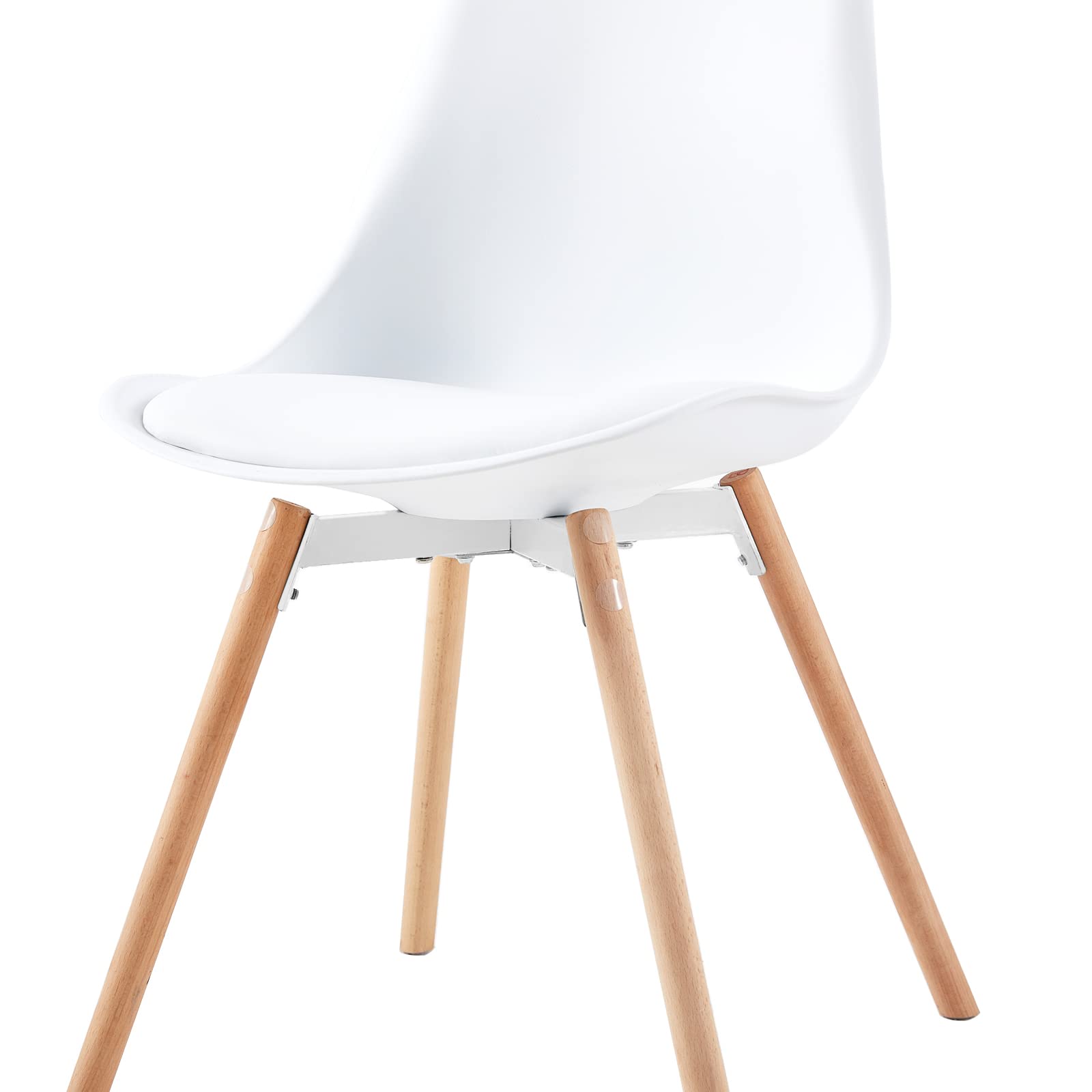 Ensemble de salle à manger rectangulaire avec 4 chaises pour cuisine, salle à manger et salon (table blanche + 4 chaises de salle à manger blanches), SG-1W+OT-4W