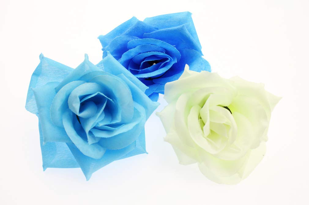 Amazon｜Olive-G 薔薇 造花 3色 50個セット （青 水色 白