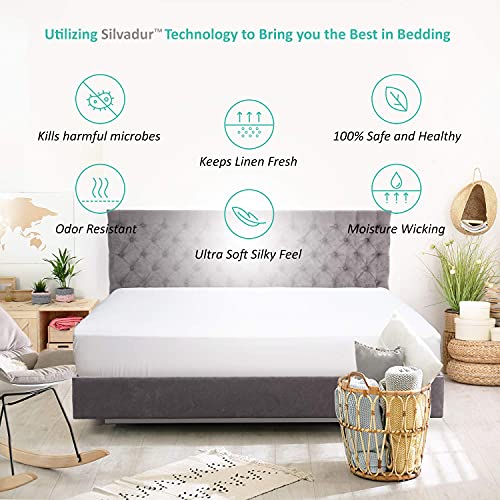 Nestl Fitted Sheets - 90 Gsm Queen - White (King) #TOP2