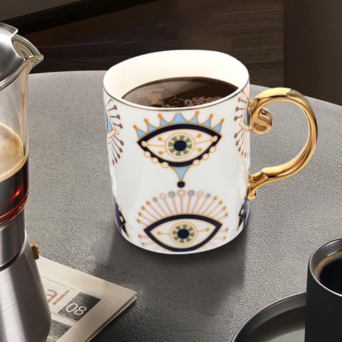Taza de té decorativa ABOOFAN con diseño de ojo para tus mañanas de calma 8