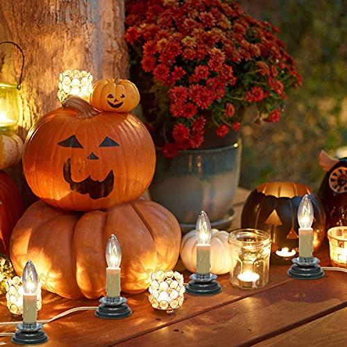 Goothy 3 Inch Electric Country Candle Lamps, Plug In Christmas Electric Window Candle Lamp With Black Plum Iron Base, 7W C26 Lights Bulb, 3'' Candlesticks With On/Off Switch, Ivory- Set Of 4 #TOP3