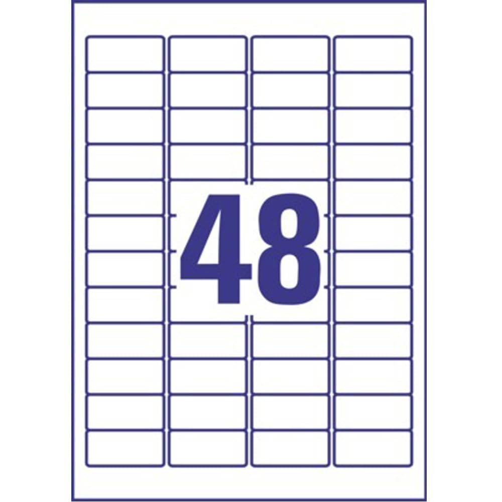 Avery España L4778-20 -Etiquetas blancas resistentes intemperie y agua,45,7x21,2 m, Caja de 960 etiquetas