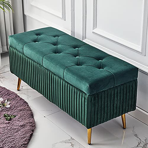 Banc de rangement velours résistant pour optimiser les petits espaces - 2