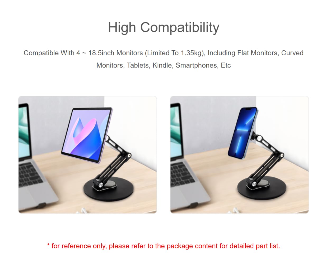 TUOPUONE Supporto regolabile per monitor portatile magnetico N52 al neodimio, compatibile con monitor da 4 ~ 18,5 pollici, supporta la rotazione multiasse, viene fornito con anelli magnetici in