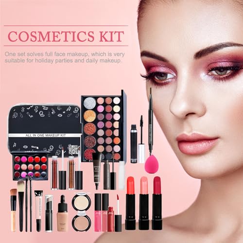 Komplettset Für Anfängerinnen, 27-Teiliges Makeup Kit, Mehrzweck Starter Bundle, Kosmetik Set Mit Concealer, Lipgloss – Bild 6