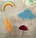 Produktbild Aufbügel Flicken * 4 Stück * Bügelbilder Aufnäher * Wetter-Motive: Regenbogen Blitz Wolke Regenschirm