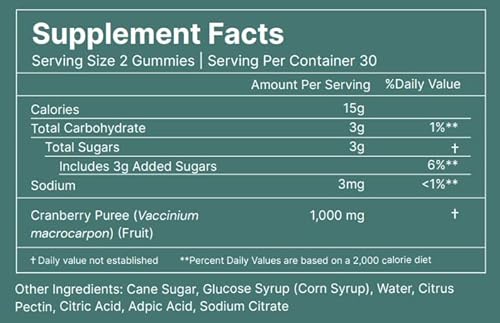 Ease - Cranberry Daily, Antioxidant-Rich Cranberry Gummies, Cleansing Cranberry Supplement, Supports Daily Urinary Tract Health For Women And Men, Easy-To-Take Vitamins, 60 Gummies #TOP6
