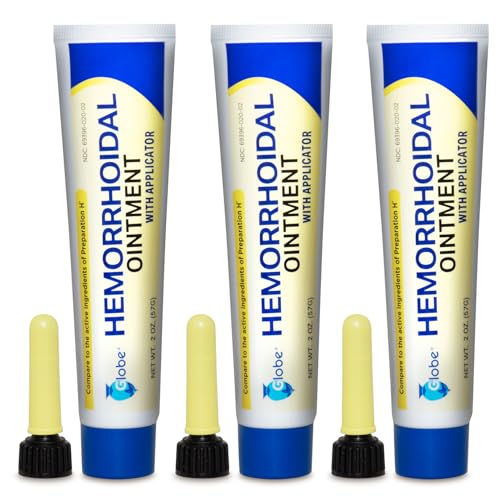 Hemorrhoidal Pain Relief Ointment 2 oz (56g) Per Tube Hemorrhoid Treatment for Fast Acting Itch, Swelling, and Maximum Strength Pain Relief (3 Pack)