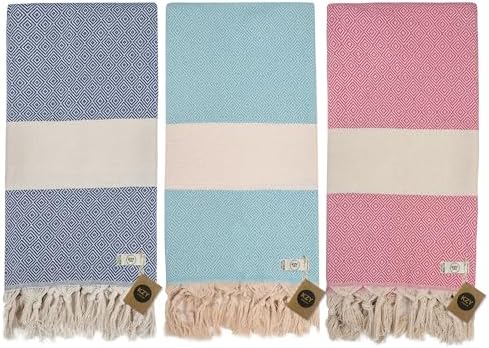 KZY LONDON Beach Towel - Large Turkish Beach Towels for Camping, Swimming, Bath, Gym, Picnic - Quick Dry, Super Absorbent, Lightweight, Compact Cotton Hammam Towels for Adults, Men, Kids (Blue, 1)