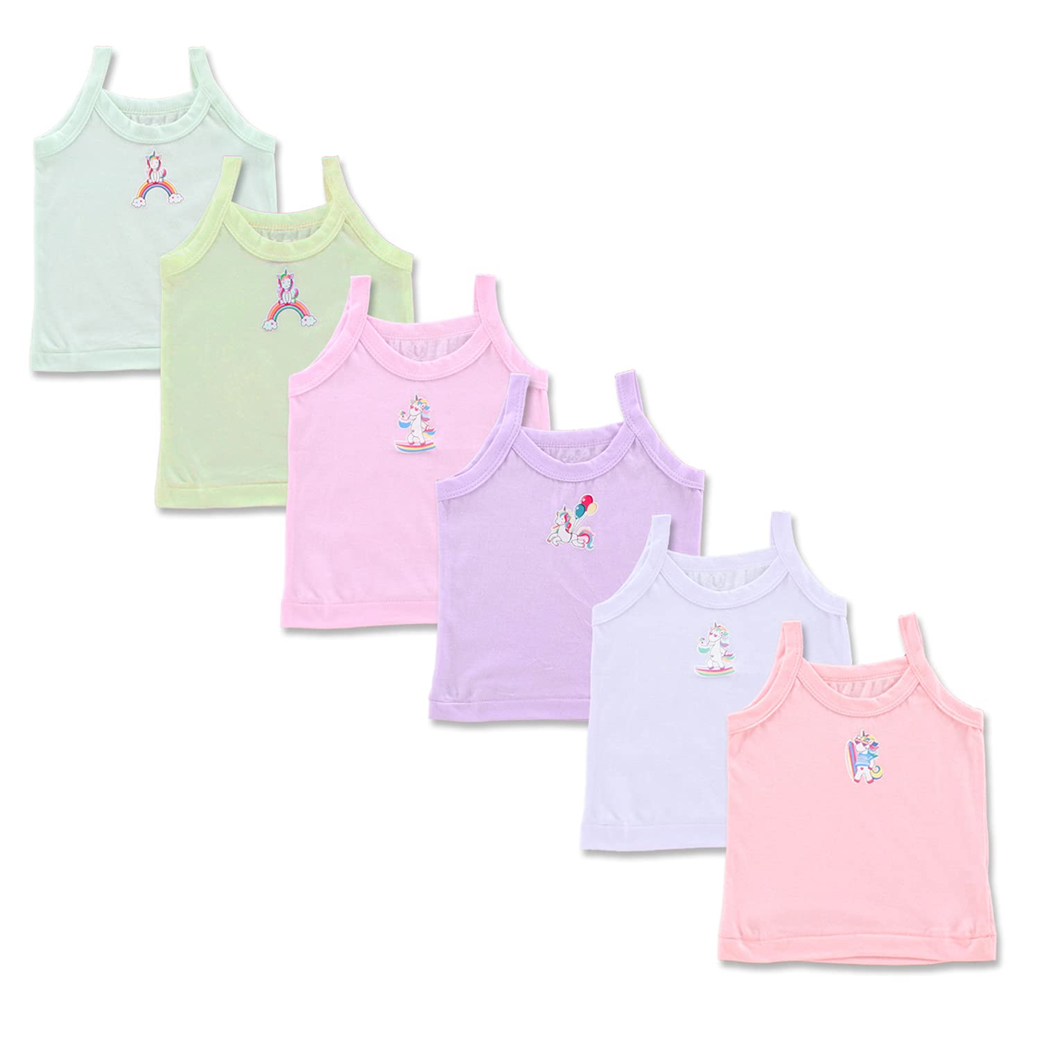 JEEN ENTERPISES Baby Vest Baniyan Cotton Innerwear Kids Cotton Printed Regular Fit Inner wear Vest for Baby Pack of 6