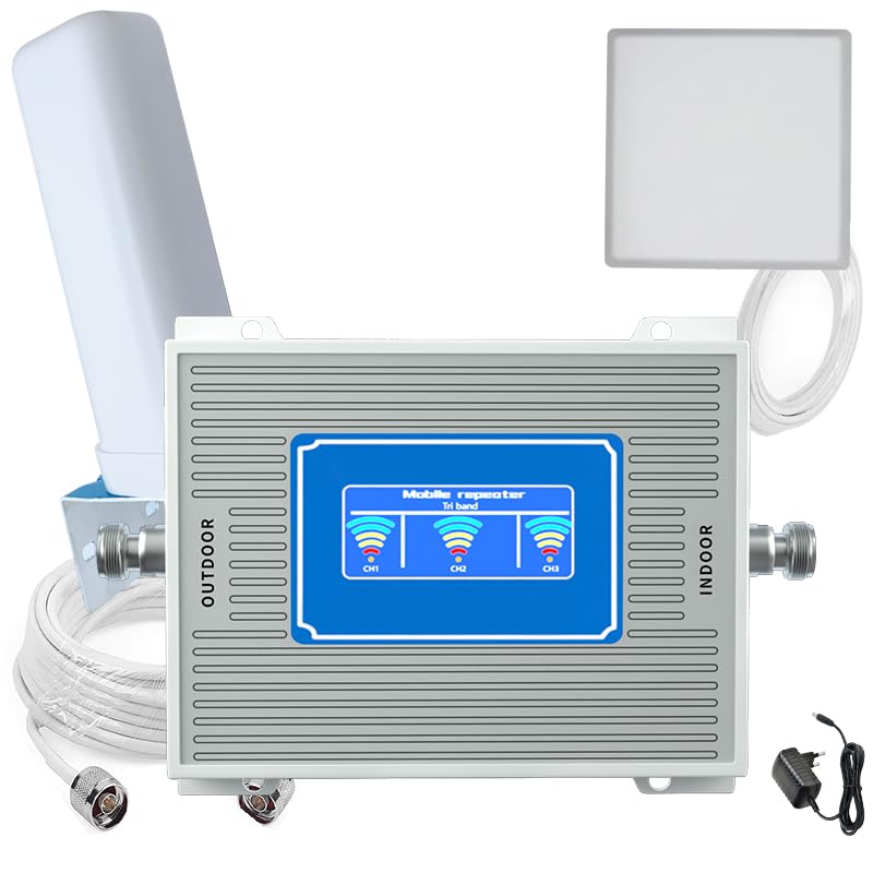 Amplificador de Cobertura movil gsm 2G 3G 4G Repetidor de señal 900/1800/2100mhz Band 1/3/8