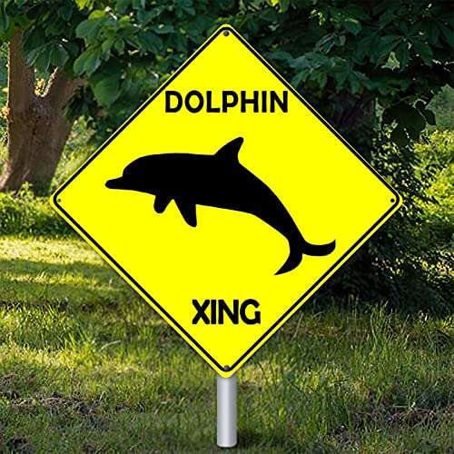 Panneau Dolphin Crossing en metal cadeau original pour passionne de faune marine