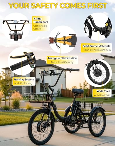 Skeri Electric Trike, 500W(Peak 1000W) Electric Tricycle for