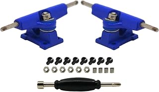 Teak Tuning Fingerboard Spacer Trucks with Standard Tuning, Blue - 32mm Width - Tuned & Assembled