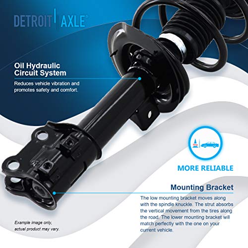 Image of Detroit Axle - 2pc Front Struts for Hyundai Sonata 2011, Struts & Coil Spring Assembly Quick Install Ready Struts Shocks Replacement Suspension