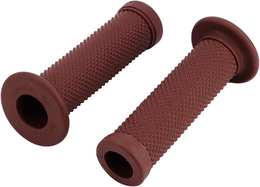 Universal Vintage Motorcycle Kierownica 22 Mm z Wystrojem Gwiazdek dla Motocykla Wygodne Chwyt Trwałe Czarne Końce antysap. (BLACK) (BROWN #02)