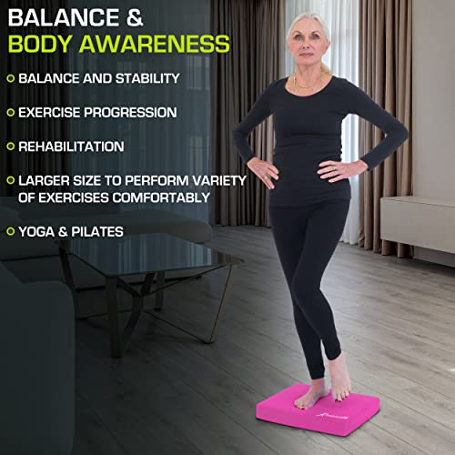 Image of ProsourceFit Exercise Balance Pad, Non-Slip Cushioned Foam Mat & Knee Pad for Fitness and Stability Training, Yoga, Physical Therapy