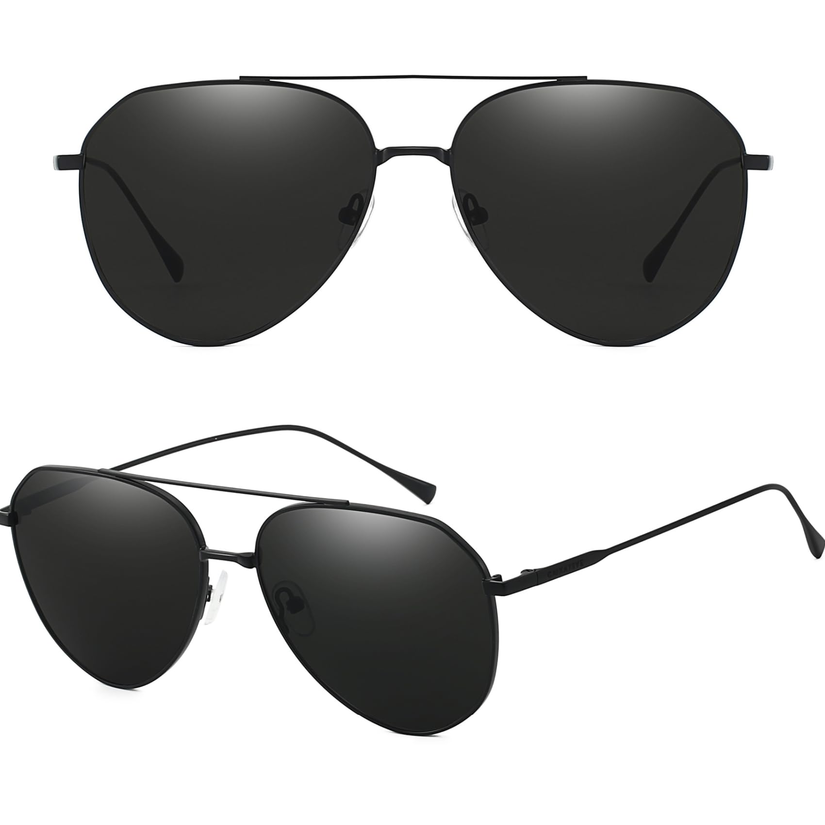 GMKATEYE Duże czarne okulary przeciwsłoneczne lotnicze dla kobiet i mężczyzn – lekkie okulary przeciwsłoneczne w stylu retro, ochrona UV 400, do jazdy i wędrówek