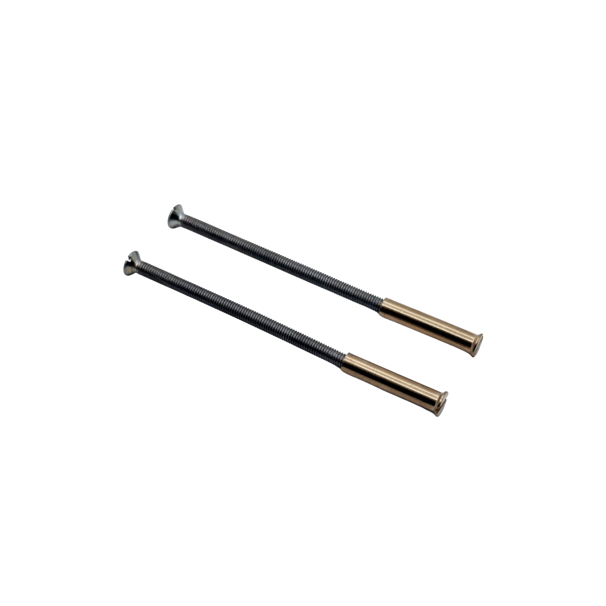 M3 Brass Internal Door Handle Screw Connecting Bolts w/Sleeves, 10 Screws, Door Handle Fixing Screws, Through Bolts for Door Handles, Replacement Screws for Roses, Knobs, Escutcheons & Lever Handles