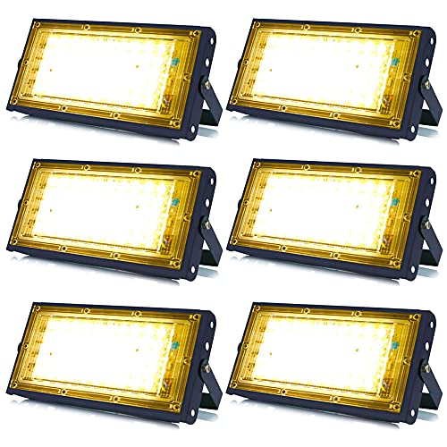 Image of MLD 10W Led Flood Light AC 220V Waterproof Brick focus Floodlights for indoor outdoor Lights | Yellow /Warm White | 10 Watt | Pack Of 6