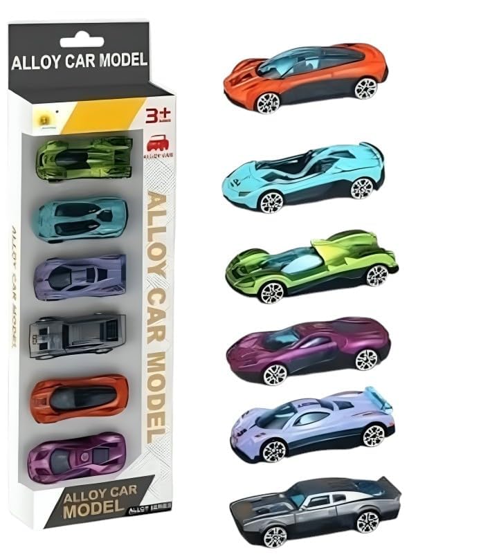 Image of Sky Tech Model Alloy Vehicle Model Metal Cars 6 Pcs Vehicles, Car Play Set for Toddlers,Boys Die-Cast Car Set, Birthday Decorations Gift Movie Vehicle Racing for Kids