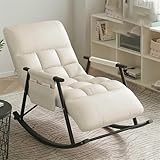 Cómoda silla de lectura para dormitorio, mecedora para interiores y exteriores, marco de acero duradero, diseño extraíble y lavable, fácil de limpiar, perfecta para relajarse.