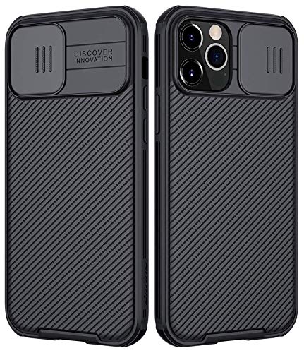 Image of Nillkin iPhone 12 /12 Pro Case CamShield Series Thermoplastic Polyurethane Case with Slide Camera Cover Slim Stylish Anti-Slip Protective Case for iPhone 12 /12 Pro 6.1 inch 2020 - Black